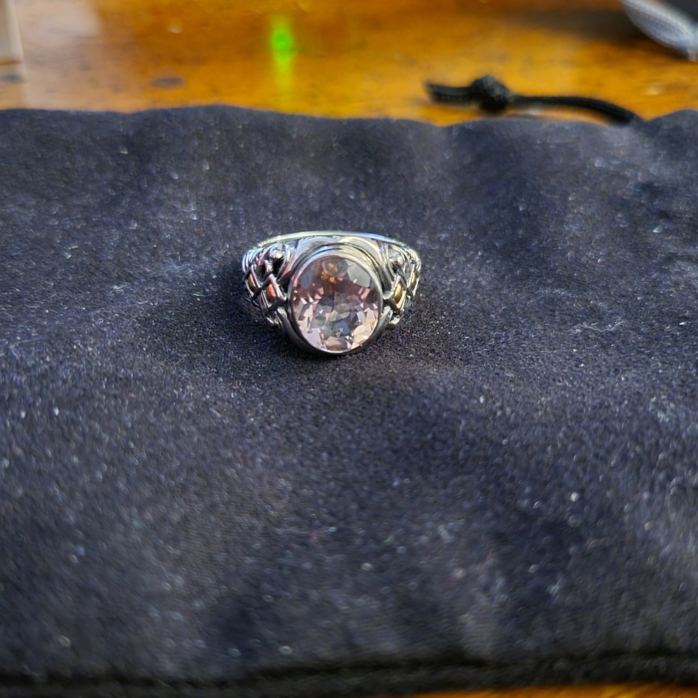 Size 6 HSN Bali Designs Pink Gemstone 18k 925